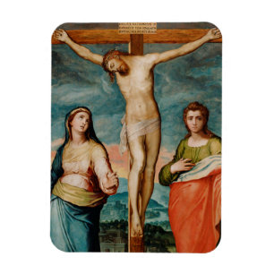 Christus op het kruis met heiligen magneet