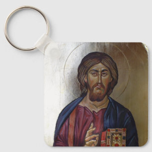 Christus Pantocrator - Byzantijnse stijl icoon Sleutelhanger