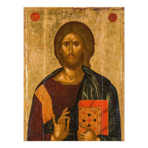 Christus Pantocrator door Byzantine Icon Foto Afdruk