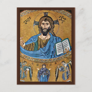 Christus Pantocrator door Meister von Cefalã¹ (Bes Briefkaart