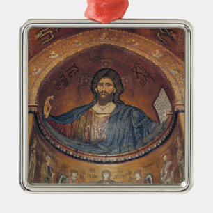 Christus Pantocrator en Madonna Metalen Ornament
