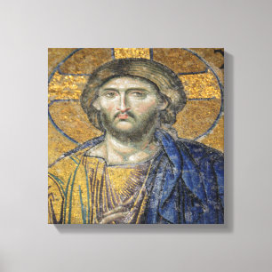 Christus Pantocrator Mosiac Iconic Religic Roman A Canvas Afdruk