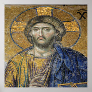 Christus Pantocrator Mosiac Iconic Religic Roman A Poster