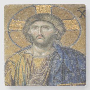 Christus Pantocrator Mosiac Iconic Religic Roman A Stenen Onderzetter