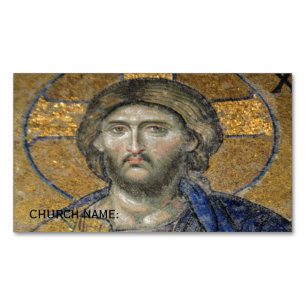 Christus Pantocrator Mozaïek Iconische Religieuze  Magnetisch Visitekaartje