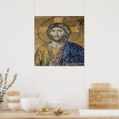 Christus Pantocrator Mozaïek Iconische Religieuze  Poster (Keuken)