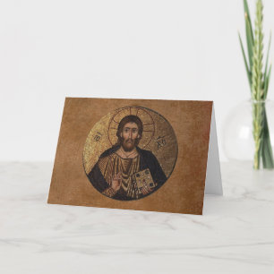 Christus Pantocrator Mozaïek Religieus Feestdagen Kaart