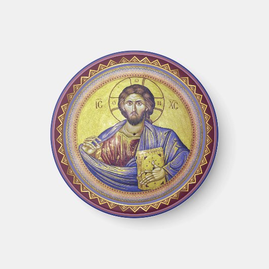 Christus Pantocrator Orthodox Icoon Magneet (Voorkant)