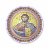 Christus Pantocrator Orthodox Icoon Sticker (Voorkant)