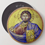 Christus Pantocrator Ronde Button 6,0 Cm (Voorkant /achterkant)