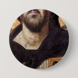 Christus Pantocrator van het klooster van St. Cath Ronde Button 7,6 Cm