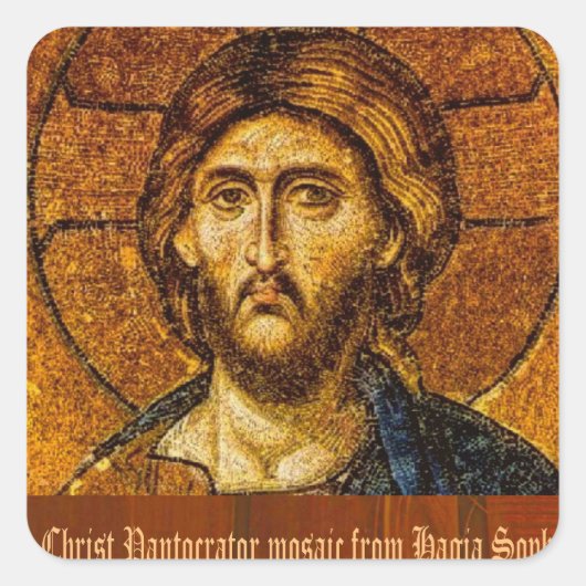 Christus Pantocrator Vierkante Sticker (Voorkant)