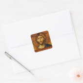 Christus Pantocrator Vierkante Sticker (Envelop)