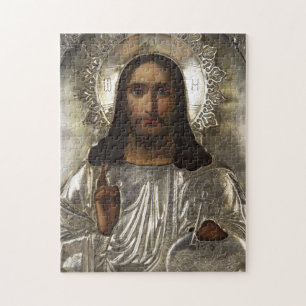 Christus Pantocrator Zilver Oklad Riza Russisch ic Legpuzzel