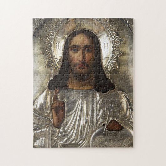 Christus Pantocrator Zilver Oklad Riza Russisch ic Legpuzzel (Verticaal)