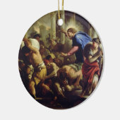 Christus Rijden de Merchants van de tempel Keramisch Ornament (Links)