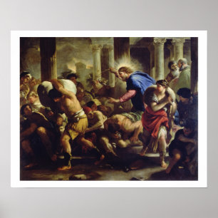 Christus Rijden de Merchants van de tempel Poster