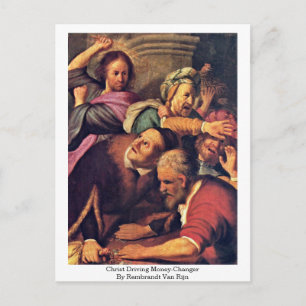 Christus Rijden met geld-wisselaar door Rembrandt  Briefkaart
