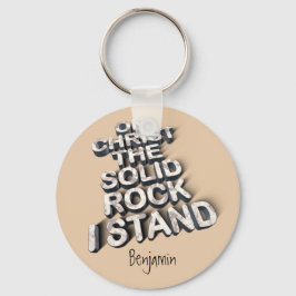 Christus Solid rock Christelijke Bijble quote typo Sleutelhanger