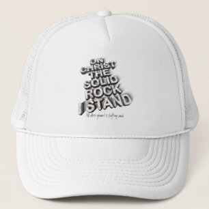 Christus Solid rock Christelijke Bijble quote typo Trucker Pet