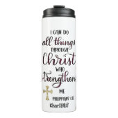 Christus sterkt mij: verguld geloof thermosbeker (Voorkant)