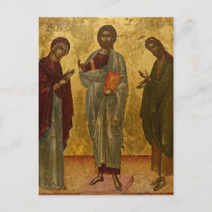 Christus tussen Maria en Johannes de Doper Icoon Briefkaart