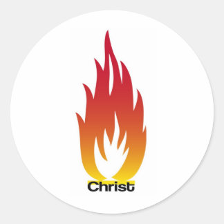 Christus vlam ronde sticker