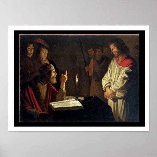Christus voor Caiaphas (olie op canvas) Poster (Voorkant)