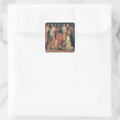 Christus Wast de voeten van de Disciples Vierkante Sticker (Tas)