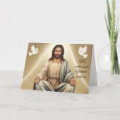 Christus werd geboren feestdagen kaart (Voorkant)