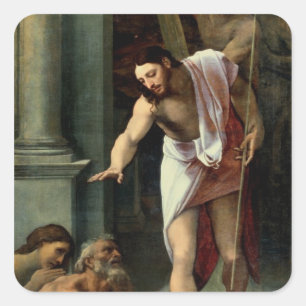Christus's afkomst naar Limbo, c. 1532 Vierkante Sticker