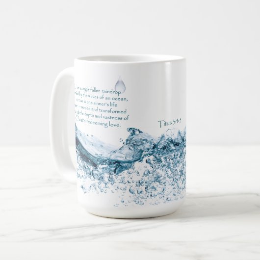 Christus's verlossende liefde Inspirerend citaat Koffiemok (Voorkant links)