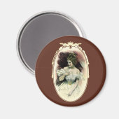 Christy Girl, Antiek Bridal-portret Magneet (Voorkant / Achterkant)