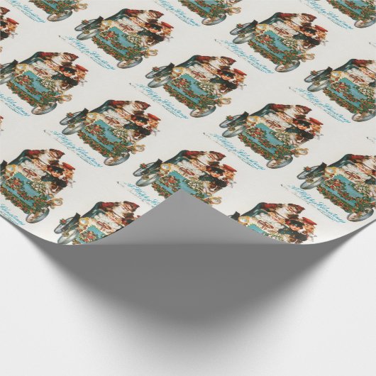 chritmas sneeuw en santa cadeaupapier (Hoek)