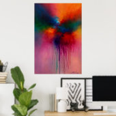 Chromatic Cascade - Abstract Drip Painting Poster (Thuiskantoor)