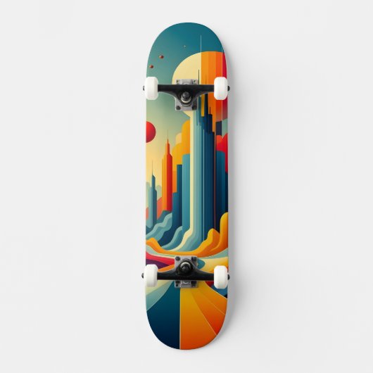 Chromatic Cityscape Skateboard (Voorkant)