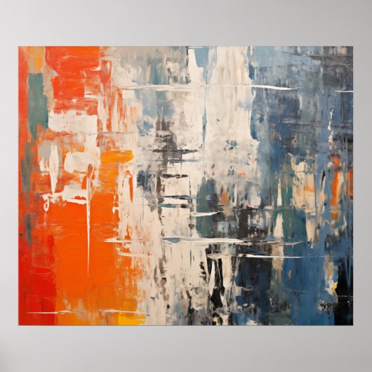 Chromatic Crossroads Abstract Digital Painting Poster (Voorkant)