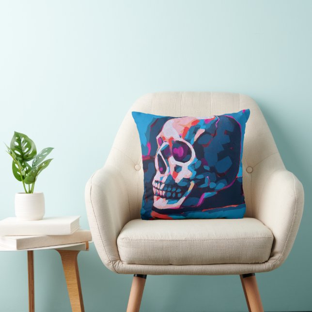 Chromatic Skull Painting Kussen (Stoel)