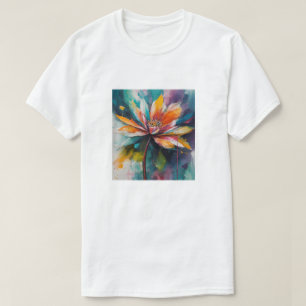 Chromatische bloei: Abstracte bloemkunst T-shirt