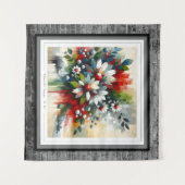 Chromatische bloesemuitbarsting wandkleed (Voorkant (horizontaal))