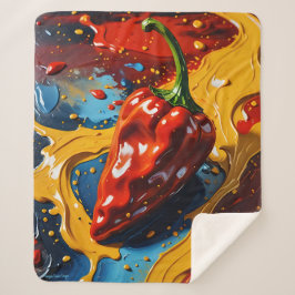 Chromatische Chili - Ananas Rijk Sherpa Deken