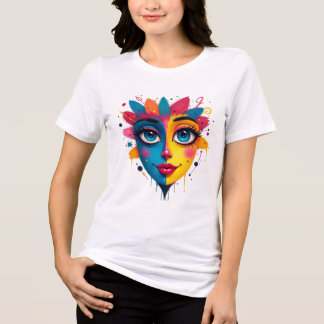 "Chromatische droom" - Abstracte Pop Kunstportret Tri-Blend Shirt