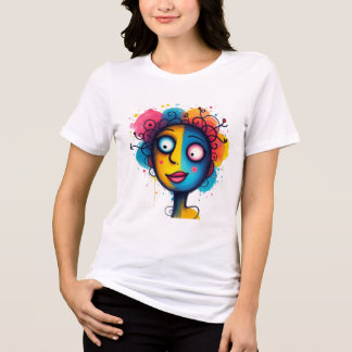 "Chromatische droom" - Abstracte Pop Kunstportret Tri-Blend Shirt