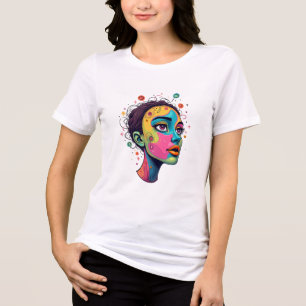 "Chromatische droom" - Abstracte Pop Kunstportret Tri-Blend Shirt