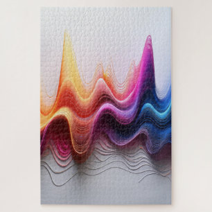 Chromatische Golven – Moderne Abstracte Kleurenstr Legpuzzel