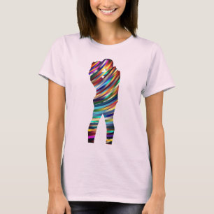 Chromatische golven romantisch paar t-shirt