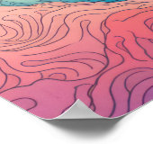 Chromatische kam: een symfonie van golven en berge poster (Hoek)