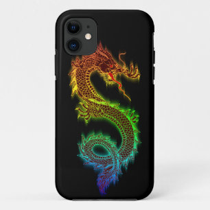 Chromatische Oosterse Draak (zwart) iPhone 11 Hoesje