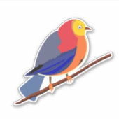 Chromatische Serenade: Vogel op tak Sticker (Voorkant)