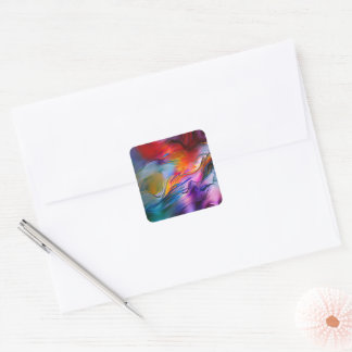 "Chromatische stromingen" Hedendaags Abstract Vierkante Sticker